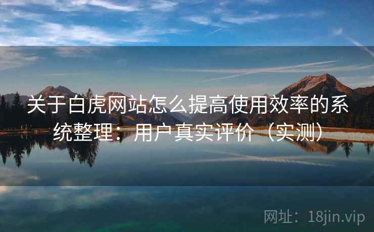 关于白虎网站怎么提高使用效率的系统整理：用户真实评价（实测）